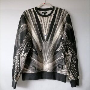 Akoo Men's Multicolor Long Sleeve Printed Pullover Sweatshirt Size Large